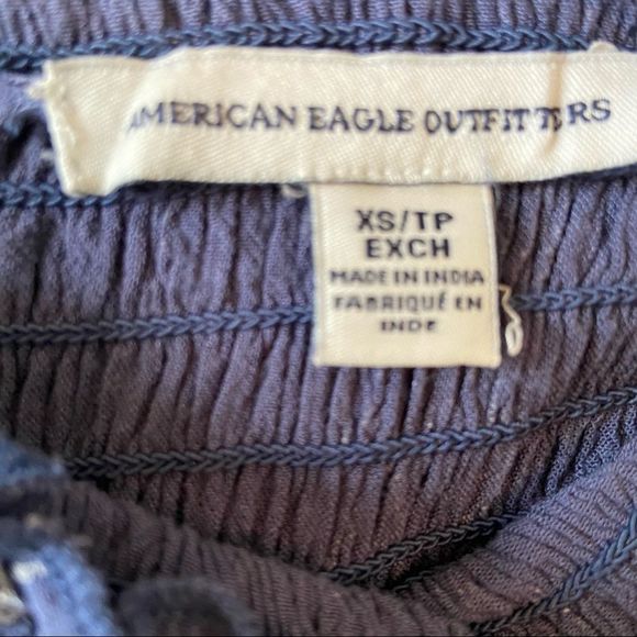 American Eagle-Periwinkle Floral Wide Leg Jumpsuit - Picture 10 of 10